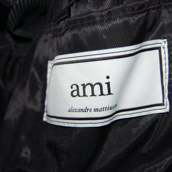 M🔥$4000 AMI Alexandre Mattiussi Paris Men's Black Real Leather Puffer Jacket - Picture 12 of 14